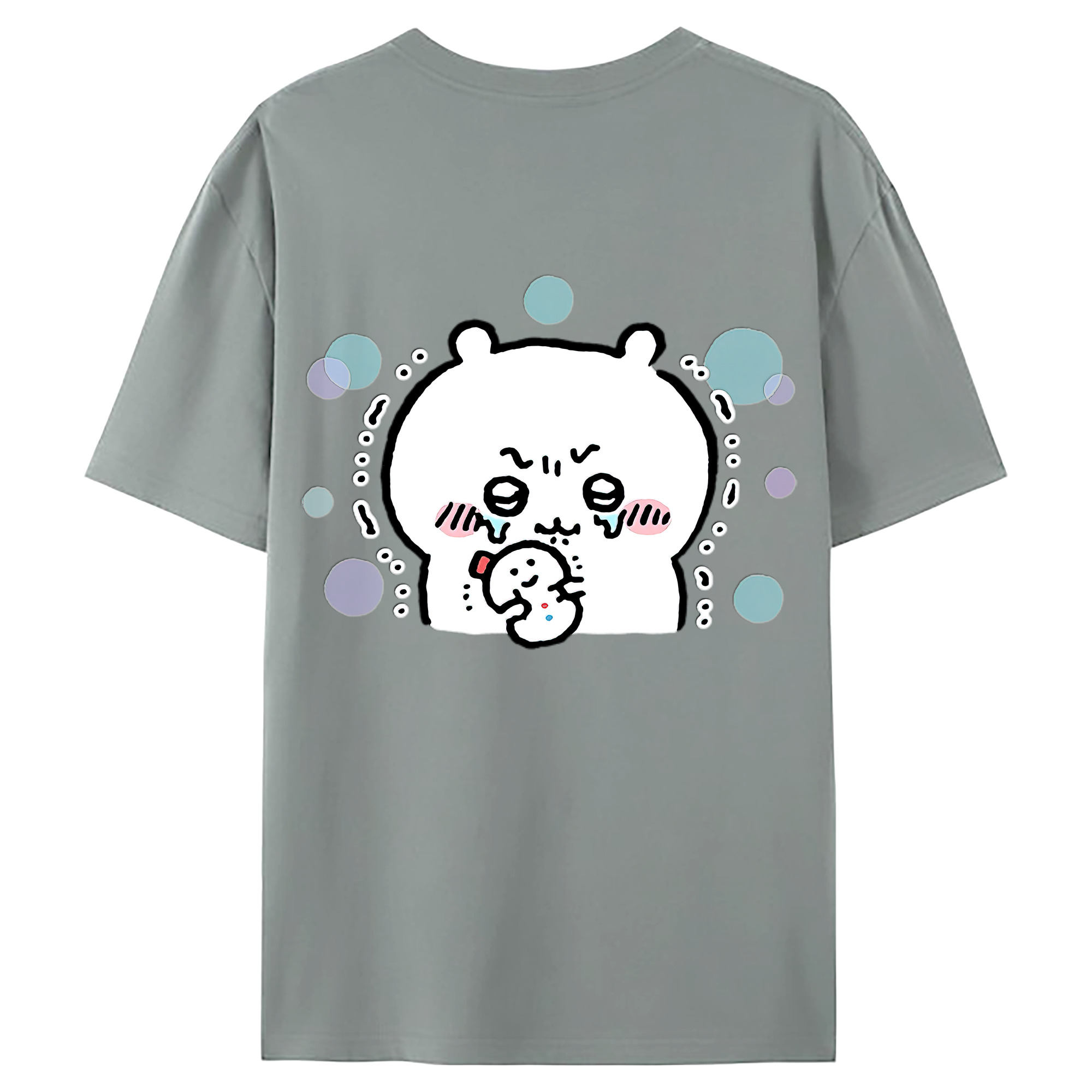 （画像用） ちいかわ ちいかわ Chii-kawa chiikawa 綿100％ メンズ半袖Tシャツ（バックプリント） 通気性